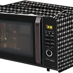 The Furnishing Tree PVC Waterproof Microwave Oven Cover compatible for Borosil Prima 30 Liter 1500 Watt Convection Oven Toaster Griller (OTG) Floral Pattern Black white-picture-11