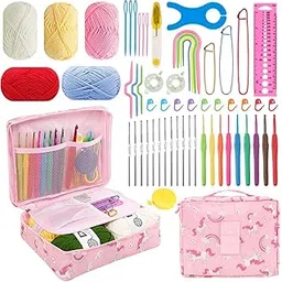 QLECT Crochet Needle Kit 107Pcs with Carry Bag DIY Crochet Kit with Tools & Accessories Comprehensive Crochet Kit for Beginners & Professionals-picture-11