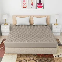 Furni Studio Waterproof Quilted Mattress Protector Double Bed 72x72 Inch | Ultra Soft Cotton Fitted Bed/Mattress Cover | Breathable Noiseless Bed Protector with Elastic Skirting (Gray,72 * 72)-picture-16
