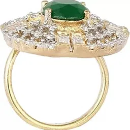 Latest Traditional Collections Round Shape Brass And Cubic Zirconia Classic Cocktail Ring for Women & Girls, Ring For Women-picture-55