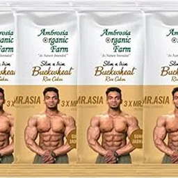 Ambrosia Organic Farm Buckwheat Rice Cake Gym Edition, No Fat, No Cholesterol, No Sugar, Gluten Free, Lightly Salted, All Natural (180g Each) (Pack of 4)-picture-32