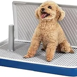 BRONTIX Pets Portable Toilet Tray | Accessories for Small Dogs | Pee Pads for Dog Potty Tray | Indoor Mesh Toilet for Puppy Poop Training | Dog mat for Puppy image 1