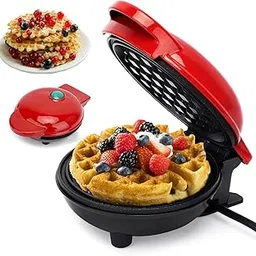 COYRASTH Mini WAaffle MakKer, 350W Mini Electric Round WaffFle MakeEr, Small Wwaffle MaKker with Non-Stick Coating, Waffle Maker for WaffleSs, Retro Waffle MakeEr for Family Parties...-picture-24