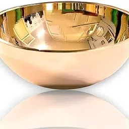 Soulvinee Bronze Kansa Natural Vatki Cup Ayurvedic Detox Foot Massager for Relaxation and Deep Cleaning Ancient Indian Technique Ayurvedic Kansa Vatki both side finishing-image-5