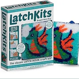 Latchkits – Dragon - Latch Hook Kits for Kids – Easy-to-Learn Craft Project – No Sewing Or Cutting Colorful Fun Rug Art – for Kids Ages 6 and Up-picture-21