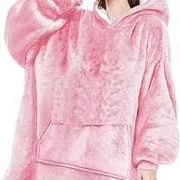 Oversized Wearable Blanket Hoodie Ultra Plush Fleece with Soft Sherpa Reversible Warm Sherpa Fleece Blanket Sweatshirt,Super Soft Throw for Girls Adults Men Boys Big Pocket image 1