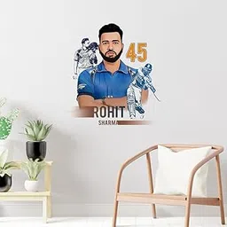 Rawpockets Rohit Sharma Cricket Wall Sticker Self Adhesive Wall Sticker-Vinyl-picture-65