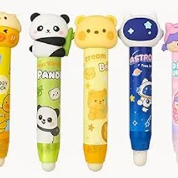5 Pcs Cute Cartoon Eraser Set for Kids – Duck, Panda, Bear, Astronaut & Unicorn Characters | Soft Rubber Erasers for School, Drawing, Sketching | Fun & Collectible Student Supplies-picture-34