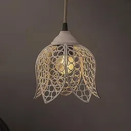 Homesake®Hanging White Steel Lotus Light, Hanging Light and Fixture-picture-28