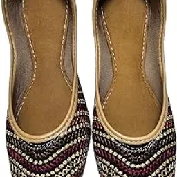 Women Work Punjabi Jutti Embroidered Black Multi Punjabi Mojaris-picture-10