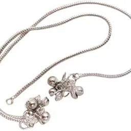 lovemi movements Thin Legchain/Anklet stylish thread snake payal silver plated for girls womens-picture-15