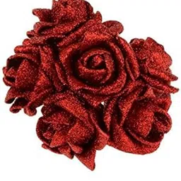 ZOOMELLA 12pcs Foam Roses Glitter Powder Flower Bouquet Wedding Party Decor Red|Flowers, Petals & Garlands| Flowers, Petals & Garlands-picture-16