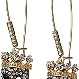 zenvareta Halloween Gothic Skeleton Weird Skull Coronal Rhinestone Hanging Earrings, Skeleton Earrings, Skull Head Dangle Hook Earrings-picture-17