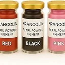 Francolin | Red, Black, Gold, Silver & Pink | Mica/Pearl Powder Pigment | Non Toxic | Vibrant Metallic Glowing | for Soap, Epoxy Resin, Painting, Nail Art & Craft, Cosmetic, Slime | 20g*5-picture-45