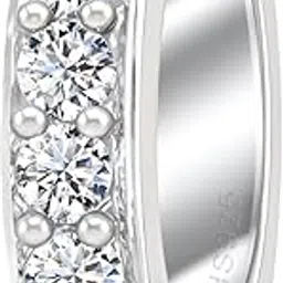 925 Silver Men's Hoop Earring | 92.5 Sterling Silver and Diamond like Brilliance Zirconia | Single Hoop for Men | Lovely Gift-image-80