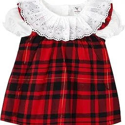 macitoz Short Sleeve Cotton Baby Girl Plaid Dress Cute Party Dress Knee Length Dress Frock for Infant Toddler Baby Girl's-picture-52