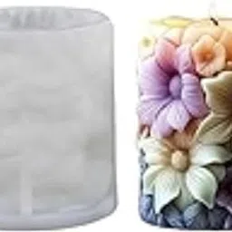 3D Flower Pillar Candle Mold Rose Sunflower Candle Molds for Candle Making wax melts Aromatherapy DIY Soap Polymer Clay Crafting Resin Casting Home Decoration Floral Plaster Home Decor Candles-image-15