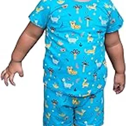 Relaxed-Fit Trendy T-Shirt and Short Set for Baby Boys | Cotton | Bright Blue | 3-4 Years | KIDS13986-image-22