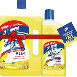 Lizol 2 Litre (Free Citrus - 500ml) - Citrus, Disinfectant Surface & Floor Cleaner Liquid | Suitable for All Floor Cleaner Mops | Kills 99.9% Germs| India's #1 Floor Cleaner-picture-17