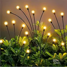 TIXID 8 LED Solar Firefly Lights | Outdoor Waterproof Solar Garden Lights with Flexible Iron Wire | Dynamic Firefly Swaying Light for Yard, Patio, Lawn & Pathway Decoration-picture-17