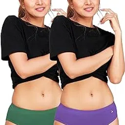 alba Zatin Women's Multicolor Solid Panties – 100% Combed Cotton | Snug Fit, Double-Layered Gusset | Superior Comfort & Durability - (Pack of 2)-picture-14