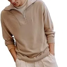 andamen Men Structured Fabric Cotton Flat Knit Relaxed Pullover-picture-18