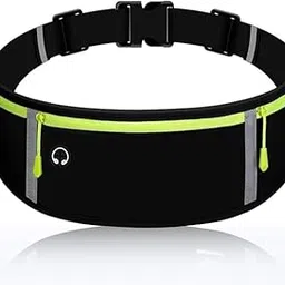 VARTI Running Waist Belt for Women & Men Sweat Rainproof Phone Holder with Adjustable Strap & 3 Pockets Headphone Hole WaistBag for Phone-Sports, Yoga, Workout & Outdoor Activities (3 Pocket Black)-picture-30