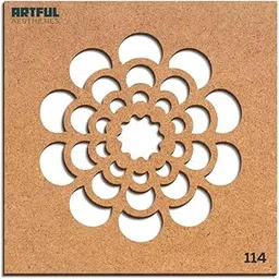 Artful Aesthetics Peacock Wooden Rangoli Stencil for Diwali Decoration | Home and Festival Decoration, Size 12x12 inch Stencil for Art and Craft, Painting - Rangoli Stencils-12x12-114-image-2