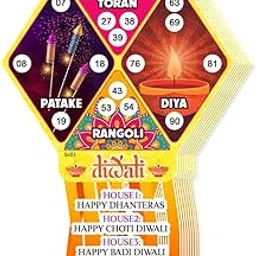 Suruchi Strokes Diwali Theme Tambola | Kandeel Design Housie Ticket | Deepavali Kitty Party (20 Ticket)-picture-25
