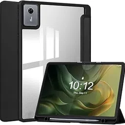 ProElite Cover for Motorola Pad 60 Neo 11 inch 2025, Smart Flip Case Cover for Motorola Pad 60 Neo 11 inch 2025 with Pen Holder, Black [Transparent Back]-picture-14