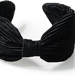 hair drama co. Pleated Knotted Headband Easy to Wear, Super Soft, Trendy and Stretchy Hairband For Girls/Women - Black-picture-30