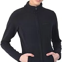 Woodland Polyester Women Polyster Casual Regular Fit High Neck Sweatshirt (Navy)-picture-12