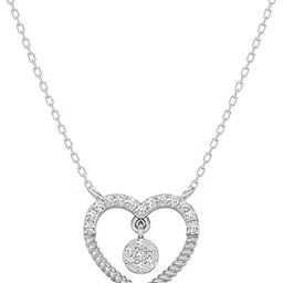 silverbling 925 Silver Diamond Heart Pendant | Elegant Jewellery in three Colour option | Timeless & Special Occasion Gift for Women & Girls | With Certificate of Authenticity-picture-26
