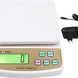 Electronic Kitchen Digital Weighing Scale Multipurpose 10 Kg (Sf-400A) With Adapter image 1