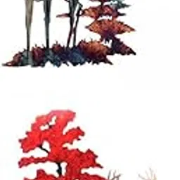 MERISHOPP 2x Rustic Deer Woodland Metal Wall Art Wall Sculpture Garden Decor Rustic-picture-51