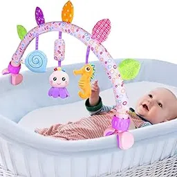 Caterbee Travel Arch Bassinet Toys for Baby Stroller, Crib & Pram. Activity Bar Toy for Indoor and Outdoor(Purle)-picture-33