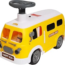 Toyzone Happy Bus - Yellow | Toddler Ride-on | Lights & Music | Ride-on with Easy Storage | Grip Wheels | Make in India | Indoor & Outdoor | for Kids 2+ Years-picture-20