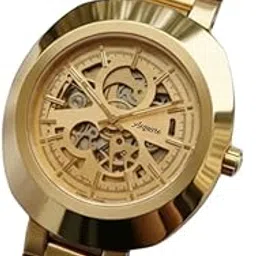 asquarehub Luxury Mechanical Skeleton Watch, Gold Stainless Steel Band, Automatic Movement, Round Dial-picture-33