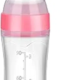 KINDAR CARE Baby Spoon Feeder, Squeezy Silicone Food Feeding Bottle 90ML Capacity, for Feeding Infants Milk, Cereal, juices-picture-40