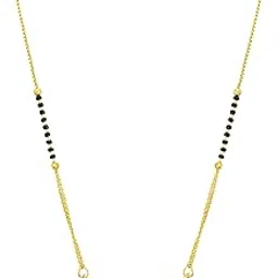 Fashion Jewellery Fancy Designer Gold Plated American Diamond Initial R Letter Alphabet Mangalsutra for Women-image-1