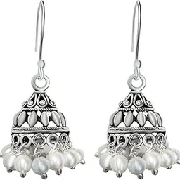 inari shines 925 Silver Oxidised Trendy Ethnic Zhumki | Gift for Women and Girls | With 925 stamp and Certificate of Authenticity-picture-44