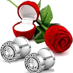 Silver Plated Stud Earrings Fashion Jewellery Gift for Men-image-84