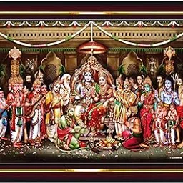 Pavan Photo Laminations Ram Darbar Lord Shri Rama Sita Parivar Family Wall Painting Framed Home Decor (Wood,Matte,Brown,Big Size,10 x 12 Inch) B1750M-image-16