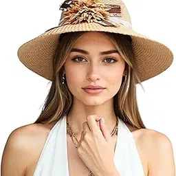 dedicated Womens Mens Wide Brim Straw Panama Hat Fedora Summer Beach Sun Hat UPF Straw Hat for Women-picture-36