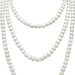 sannidhi Pearl Necklace for Women Girls Elegant Layered Necklace White Pearl Choker Necklace Stylish Necklace Jewellery Valentine Birthday Gift for Women, Girls-picture-41
