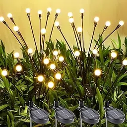 Firefly Solar Garden Lights Outdoor: 2 Pack Waterproof 8LED Vibrant Starburst Swaying Lights, Solar Powered for Planter Decoration-picture-24