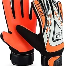 efah sports EFAH Soccer Goalie Goalkeeper Gloves for Kids Boys Children Football Gloves Protection Super Grip Palms (Black/Orange, Size 5 Suitable for 9 to 12 Years Old)-picture-37