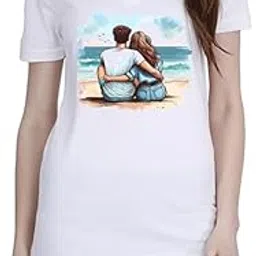 Beach Couple White Women Polo T-Shirt-picture-30