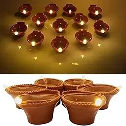 Led Water Sensor Diya for Home (Set of 6), E-Diya, Warm Yellow Lights, Battery Operated Led Diwali Diya for Home Decor, Festivals Decoration-picture-66