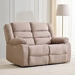 Home Centre 2 Seater Cairo Fabric Recliner| Fabric Recliner| (Beige) |2 Year Warranty-picture-11